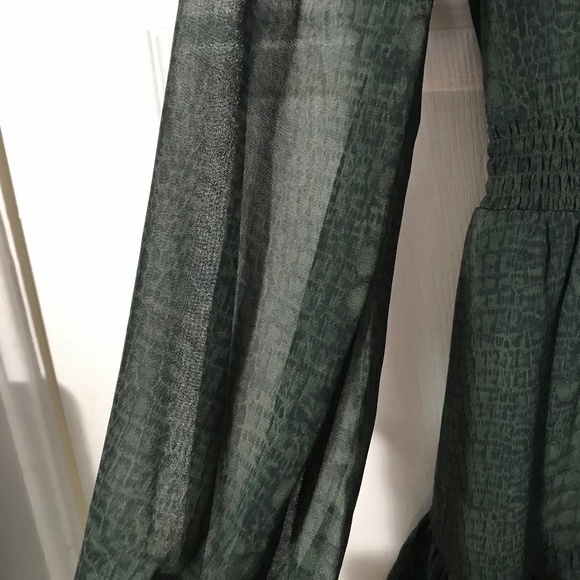 Dark Green and Black Snake Print Retro Style Dress - Picture 6 of 7